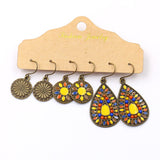 Bohemian flower hoop earrings
