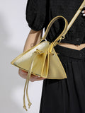 Momentlover Split-Joint Solid Color Drawstring Triangle Handbags