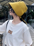 Momentlover Going Out Solid Color Sun Protection Fisherman Hat