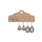 Retro water drop round geometric earrings