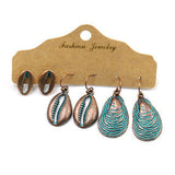 Flower shell gold geometric earrings