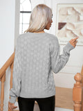 Momentlover Round Neck Drop Shoulder Sweater
