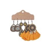 Flower shell gold geometric earrings