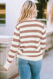 Momentlover Striped Round Neck Long Sleeve Sweater