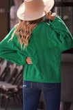 Momentlover Cable Knit V-Neck Sweater