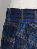 Momentlover Plaid High-Waisted Loose Irregularity Skirts Bottoms
