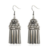 Peacock Flower Leaf National Wind Silver Earrings