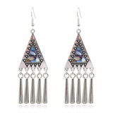 Peacock Flower Leaf National Wind Silver Earrings