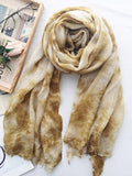Momentlover Vintage Tie-Dyed Fringed Scarf