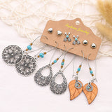 Leaf wing geometric tassel earrings