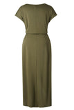 Momentlover Casual Solid Frenulum O Neck Irregular Dresses(6 Colors)