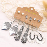 6-piece set snake owl ocean earrings