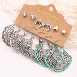 6-piece set snake owl ocean earrings