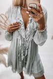 Momentlover Fashion Elegant Solid Patchwork V Neck Princess Dresses