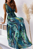 Momentlover Fashion Sweet Print Patchwork V Neck A Line Dresses(4 Colors)