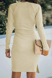 Momentlover Elegant Solid Patchwork Strap Design V Neck Pencil Skirt Dresses(5 Colors)