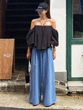 Momentlover Urban Blue Wide Leg Jean Pants