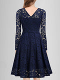 Solid Lace Scallop Trim Dress