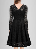 Solid Lace Scallop Trim Dress