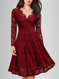 Solid Lace Scallop Trim Dress