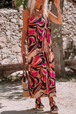 Momentlover Casual Bohemian Floral Patchwork V Neck Printed Dress Dresses