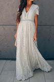 Momentlover Sweet Elegant Solid Hollowed Out Princess Dresses