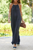 Momentlover Casual College Solid Make Old Halter Straight Dresses