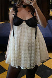 Momentlover Sexy Patchwork Backless Spaghetti Strap Sleeveless Dress Dresses