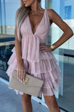 Momentlover Sexy Sweet Celebrities Solid Backless V Neck Evening Dress Dresses