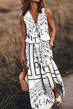 Momentlover Casual Street Letter Zipper V Neck Vest Dress Dresses