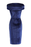 Momentlover Sexy Solid Fold Off the Shoulder One Step Skirt Dresses(4 Colors)