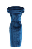Momentlover Sexy Solid Fold Off the Shoulder One Step Skirt Dresses(4 Colors)