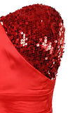 Momentlover Sexy Celebrities Solid Sequins Patchwork One Shoulder Evening Dress Dresses