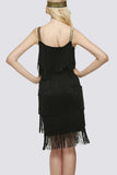 Momentlover Sexy Party Solid Tassel U Neck Sling Dress Dresses