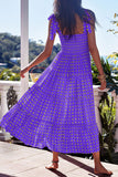 Momentlover Fashion Street Dot Patchwork Spaghetti Strap Printed Dresses(22 Colors)
