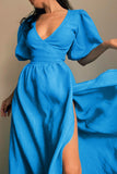 Momentlover Sexy Simplicity Solid Frenulum V Neck Waist Skirt Dresses