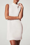 Momentlover Casual Solid Patchwork Half A Turtleneck A Line Dresses