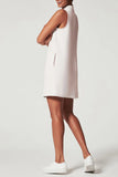 Momentlover Casual Solid Patchwork Half A Turtleneck A Line Dresses