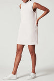Momentlover Casual Solid Patchwork Half A Turtleneck A Line Dresses