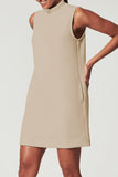 Momentlover Casual Solid Patchwork Half A Turtleneck A Line Dresses