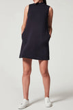 Momentlover Casual Solid Patchwork Half A Turtleneck A Line Dresses