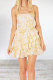 Momentlover Sweet Elegant Floral Backless Cake Skirt Dresses