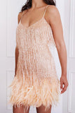 Momentlover Sexy Solid Tassel Feathers V Neck Pencil Skirt Dresses(9 Colors)