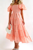 Momentlover Sweet Elegant Solid Mesh Off the Shoulder Cake Skirt Dresses