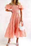 Momentlover Sweet Elegant Solid Mesh Off the Shoulder Cake Skirt Dresses
