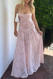 Momentlover Elegant Formal Solid See-through Evening Dress Dresses