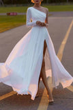Momentlover Elegant Solid Patchwork O Neck Evening Dress Dresses