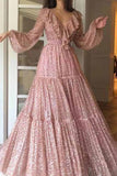 Momentlover Elegant Patchwork V Neck Princess Dresses