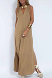 Momentlover Street Solid Patchwork V Neck Vest Dress Dresses