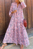 Momentlover Sweet Print Patchwork O Neck A Line Dresses